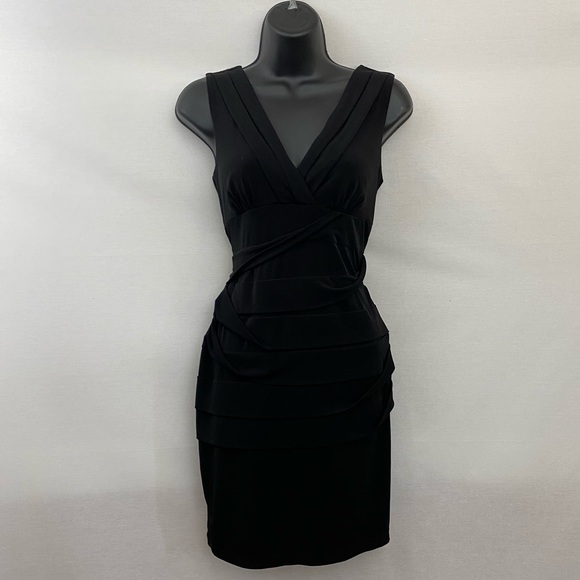 Sweet Storm Dresses & Skirts - Sweet Storm Black Ruffle MIDI Dress Size L G-26